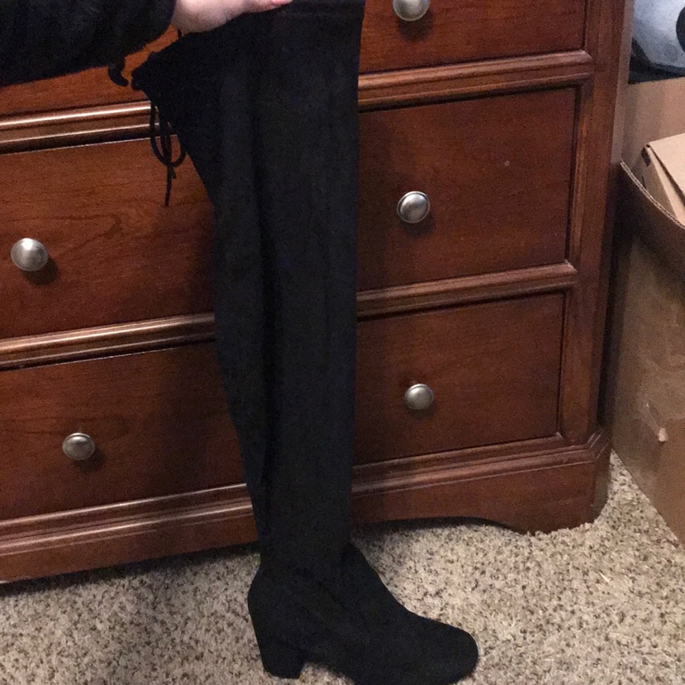 Sexy Thigh High black Suede boots